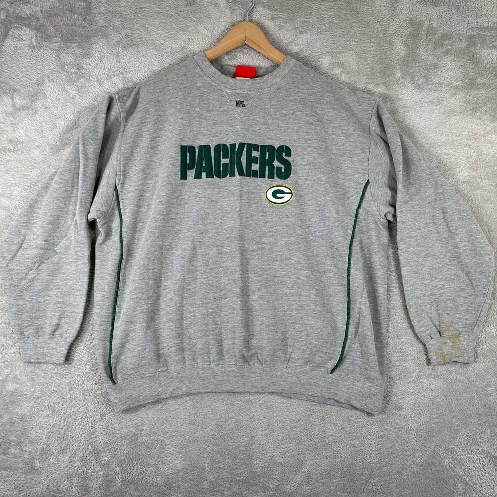 Vintage Green Bay Packers Sweatshirt Mens XL Gray NFL Embroidered Y2K Crewneck